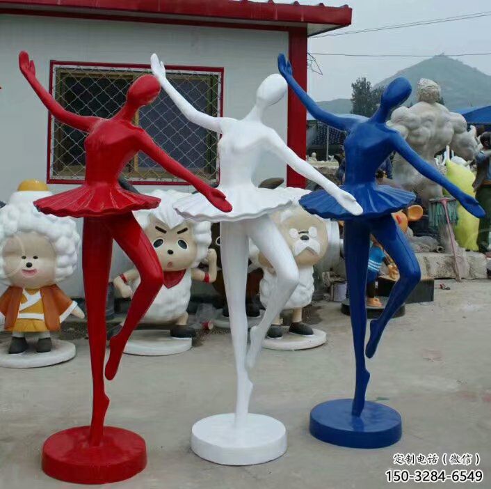 舞者雕塑廠家，彩繪音樂人雕塑，玻璃鋼女孩雕塑制作