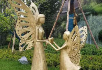 小精靈雕塑廠家，公園玻璃鋼人物，仿銅卡通雕塑