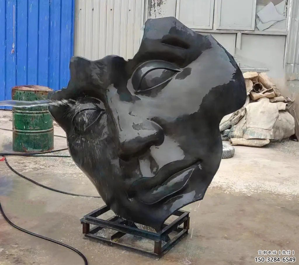 人臉雕塑廠家，抽象人頭像雕塑，抽象人臉雕塑制作