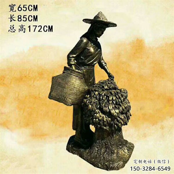 農(nóng)民雕塑廠家，豐收主題雕塑小品，農(nóng)村勞動(dòng)人物場景雕塑