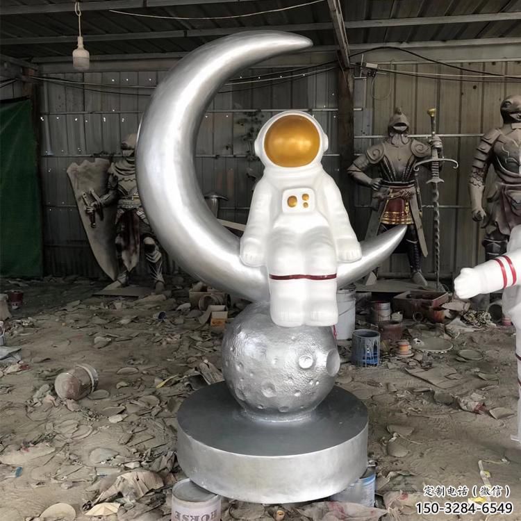 外星人雕塑廠家，現代航天人物小品，玻璃鋼外星人雕塑廠