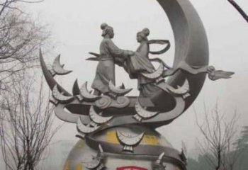 鵲橋會(huì)雕塑廠家，愛情人物小品雕塑，古代鵲橋會(huì)雕塑制作