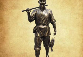 捕魚雕塑廠家,民俗人物雕塑,公園漁夫捕魚雕塑