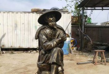 漁翁雕塑廠家,老頭釣魚雕塑,民俗漁翁雕塑制作