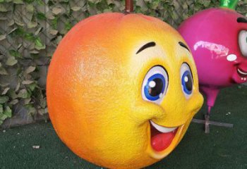 檸檬雕塑廠家,卡通水果擺件,玻璃鋼彩繪檸檬雕塑