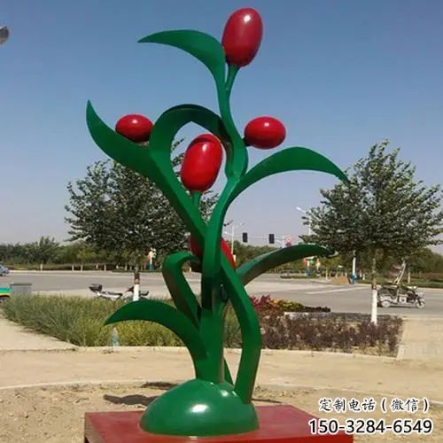 棗雕塑,農作物公園小品,玻璃鋼仿真棗雕塑廠家