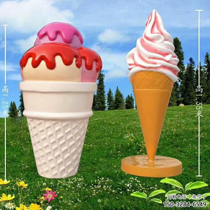 雪糕雕塑廠家，仿真彩繪工藝，創意玻璃鋼雪糕雕塑擺件
