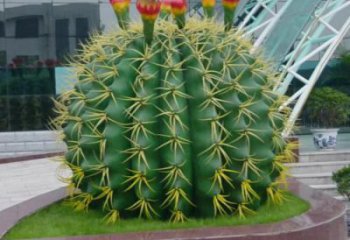 仙人球雕塑廠家，仿真花卉植物擺件，公園廣場小品