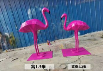 火鳥雕塑廠家，幾何彩繪雕塑，仿真火鳥雕塑制作