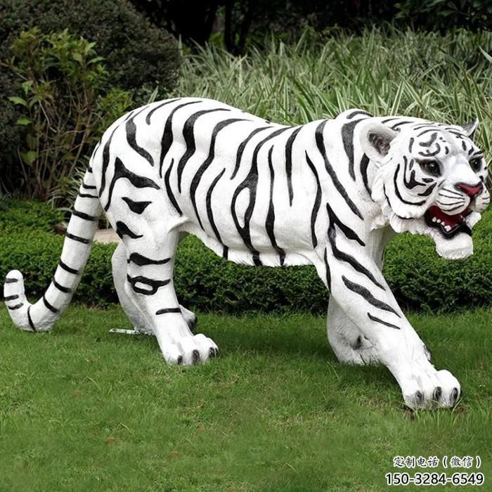 老虎雕塑廠家，園林仿真動物，彩繪玻璃鋼老虎雕塑廠