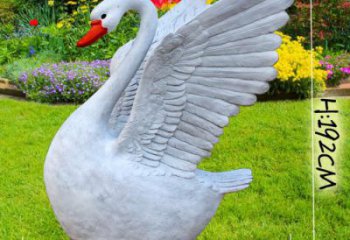 鵝雕塑廠家，園林動物小品，仿真玻璃鋼鵝雕塑價格