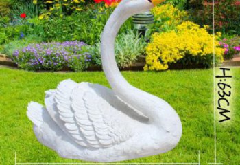 天鵝雕塑廠家，仿真動物小品，庭院玻璃鋼天鵝雕塑