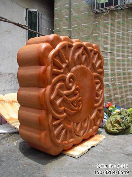 玻璃鋼仿真月餅雕塑 玻璃鋼仿真月餅雕塑
