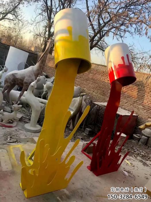 古銅色油漆桶雕塑 大型城市雕塑 商業(yè)街?jǐn)[件 古銅色油漆桶雕塑 大型城市雕塑 商業(yè)街?jǐn)[件