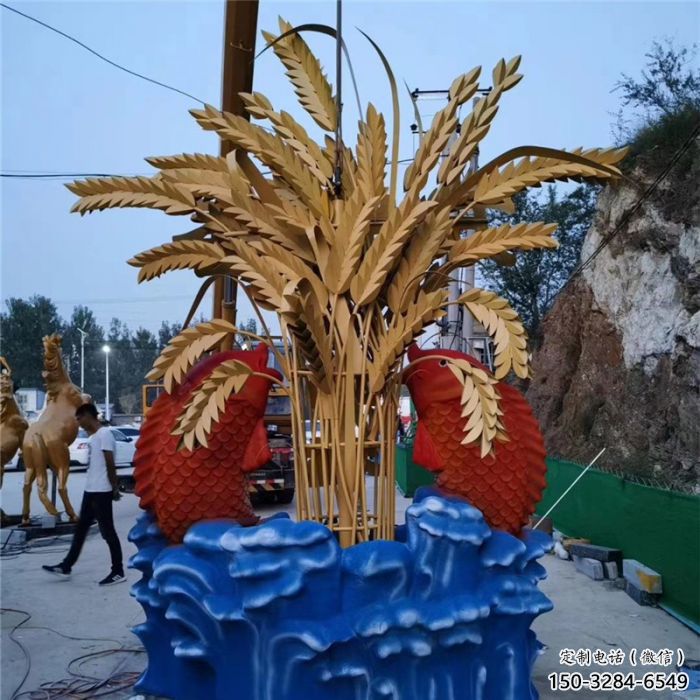 大型麥穗雕塑廠家 商業(yè)街廣場雕塑 古銅色擺件