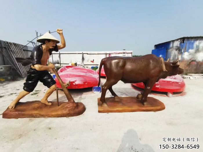 大型農耕牛雕塑廠家 步行街宣傳雕塑 仿真擺件