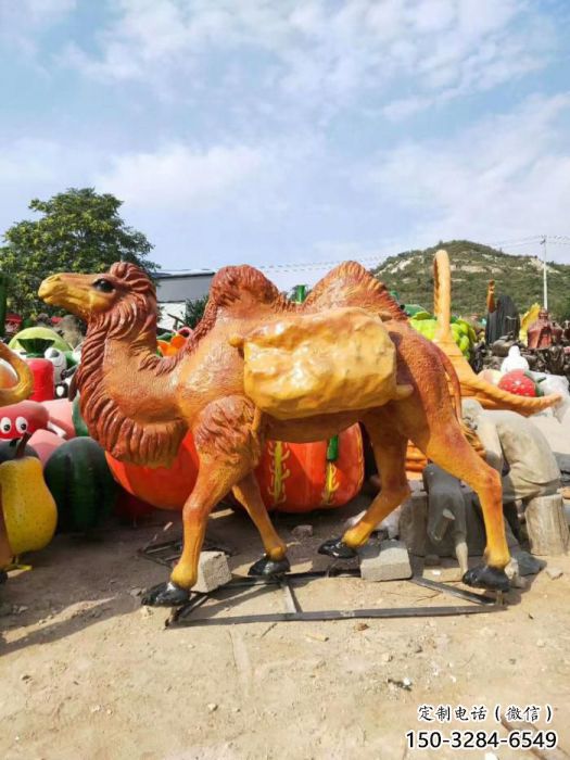 園林駱駝雕塑廠家 田間彩繪雕塑 仿真擺件