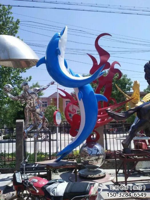 創意海豚雕塑廠家 步行街店門口雕塑 影視劇小品 創意海豚雕塑廠家 步行街店門口雕塑 影視劇小品