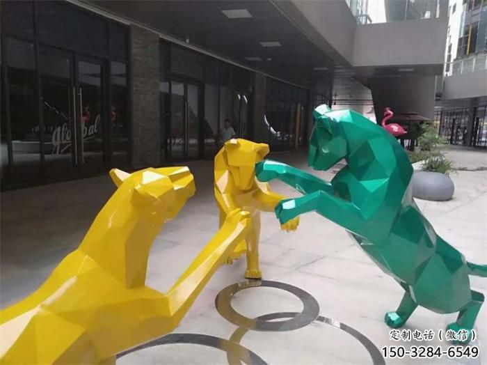 酒店豹子雕塑廠家 庭院仿真雕塑 彩繪小品 酒店豹子雕塑廠家 庭院仿真雕塑 彩繪小品