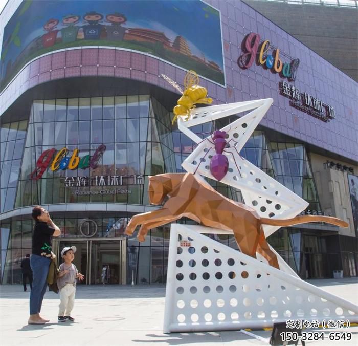 商業街豹子雕塑廠家 售樓處學校雕塑 動物擺件 商業街豹子雕塑廠家 售樓處學校雕塑 動物擺件