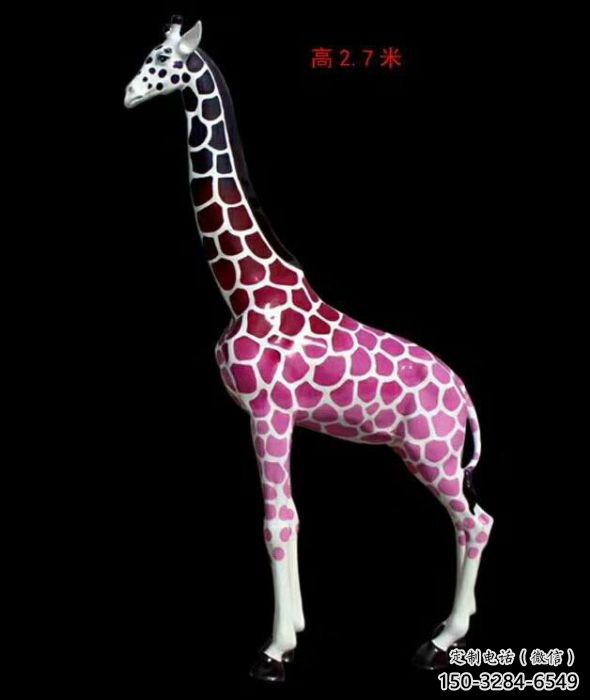 城市長頸鹿雕塑 風景區彩繪雕塑 抽象擺件 城市長頸鹿雕塑 風景區彩繪雕塑 抽象擺件