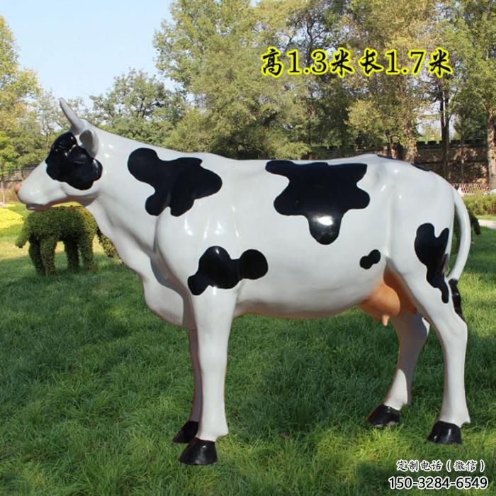 抽象奶牛雕塑 店門口彩繪雕塑 步行街擺件