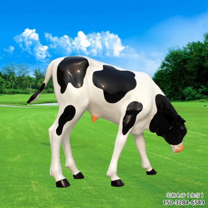 商場奶牛雕塑 仿真動(dòng)物雕塑 店門口小品
