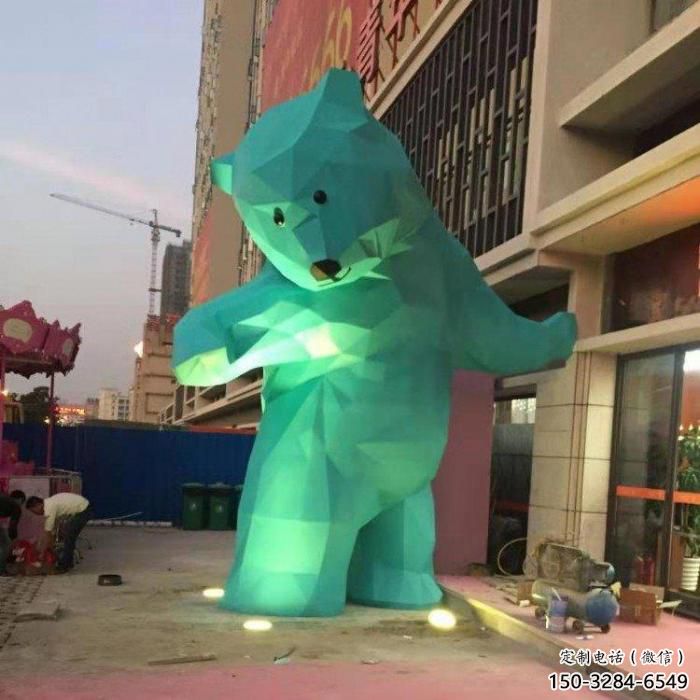 幾何北極熊雕塑 庭院仿真雕塑 彩繪擺件 幾何北極熊雕塑 庭院仿真雕塑 彩繪擺件