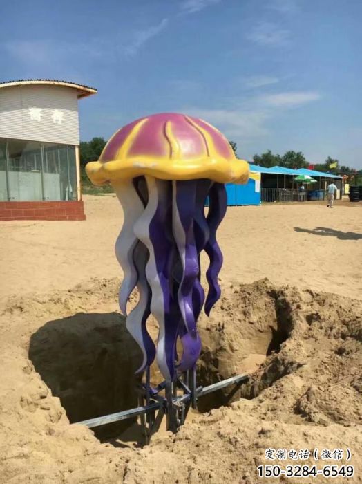 彩繪水母雕塑 仿真海洋生物雕塑 步行街擺件 彩繪水母雕塑 仿真海洋生物雕塑 步行街擺件