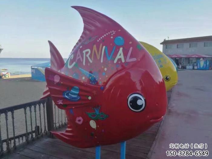 彩繪金魚雕塑 仿真海洋生物雕塑 步行街擺件 彩繪金魚雕塑 仿真海洋生物雕塑 步行街擺件