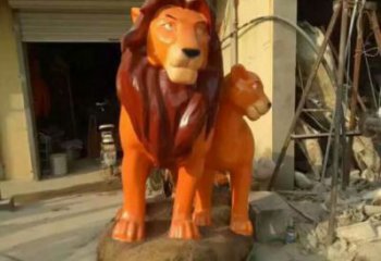 售樓處獅子雕塑 商業街彩繪雕塑 動物擺件