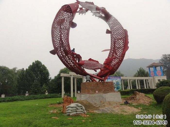 鏤空鯉魚雕塑 廣場近代雕塑 門口小品 鏤空鯉魚雕塑 廣場近代雕塑 門口小品
