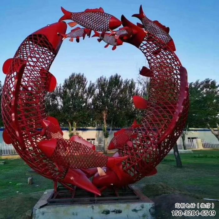 商業(yè)街鯉魚雕塑 售樓處水景雕塑 海洋生物擺件