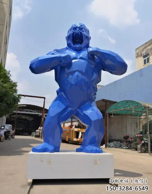 彩繪黑猩猩雕塑 仿真動物雕塑 步行街擺件 彩繪黑猩猩雕塑 仿真動物雕塑 步行街擺件