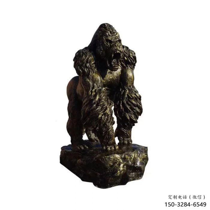 庭院黑猩猩雕塑 城市古銅色雕塑 音樂小品