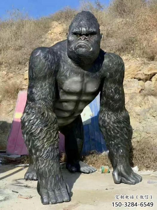 彩繪大猩猩雕塑 仿真動物雕塑 步行街擺件 彩繪大猩猩雕塑 仿真動物雕塑 步行街擺件