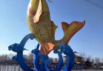 城市鯉魚雕塑 風景區彩繪雕塑 抽象擺件
