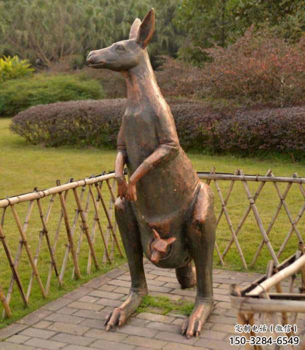 大型袋鼠雕塑制作 步行街宣傳雕塑 仿真雕塑擺件