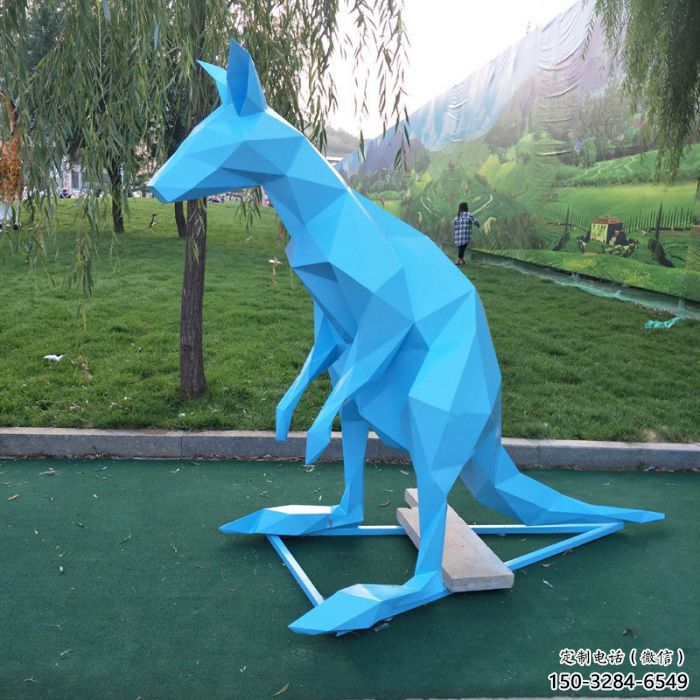 園林袋鼠雕塑 田間彩繪雕塑 仿真擺件 園林袋鼠雕塑 田間彩繪雕塑 仿真擺件