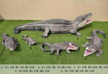 仿真鱷魚雕塑 酒店公園雕塑 風景區擺件