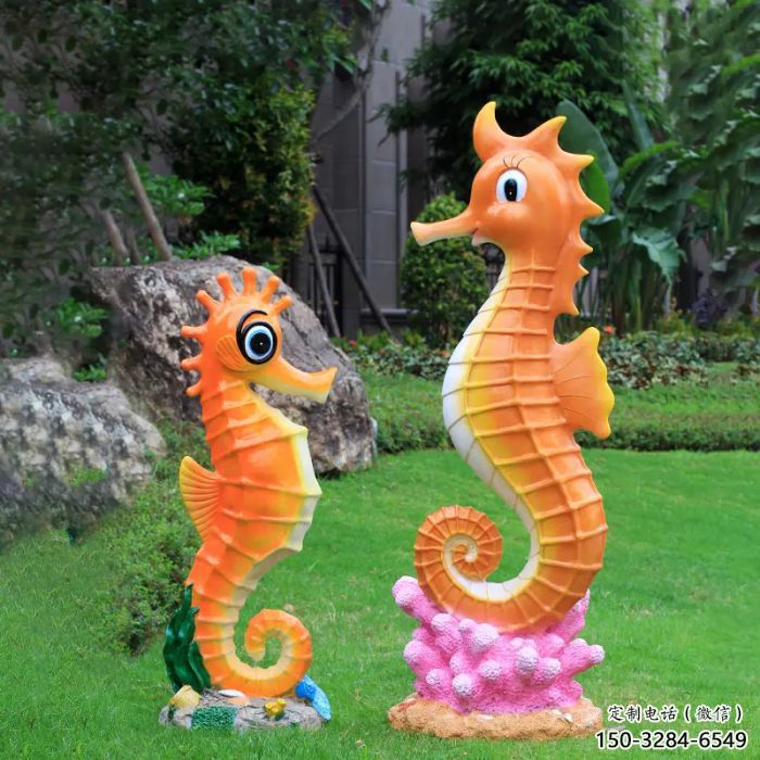 公園海馬雕塑 酒店門口雕塑 彩繪擺件 公園海馬雕塑 酒店門口雕塑 彩繪擺件
