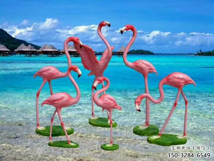 園林火烈鳥雕塑 田間彩繪雕塑 仿真擺件 園林火烈鳥雕塑 田間彩繪雕塑 仿真擺件