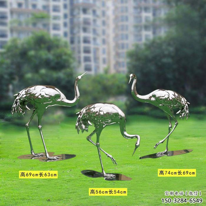 田間丹頂鶴雕塑 彩繪仿真雕塑 園林擺件 田間丹頂鶴雕塑 彩繪仿真雕塑 園林擺件