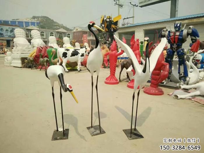 仿真仙鶴雕塑 酒店公園雕塑 風景區擺件 仿真仙鶴雕塑 酒店公園雕塑 風景區擺件