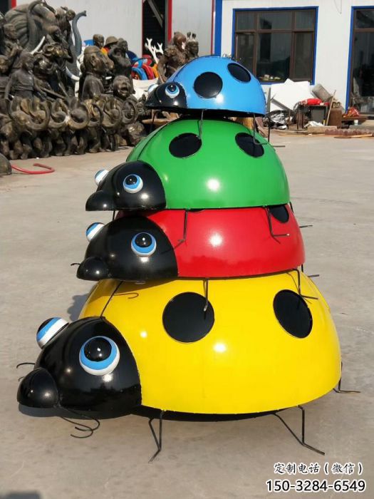 彩繪瓢蟲雕塑 仿真昆蟲動物雕塑 步行街擺件 彩繪瓢蟲雕塑 仿真昆蟲動物雕塑 步行街擺件