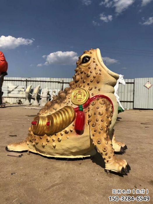 園林金蟾雕塑 田間彩繪雕塑 仿真擺件 園林金蟾雕塑 田間彩繪雕塑 仿真擺件