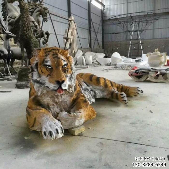 仿古老虎雕塑 庭院彩繪雕塑 田間小品 仿古老虎雕塑 庭院彩繪雕塑 田間小品