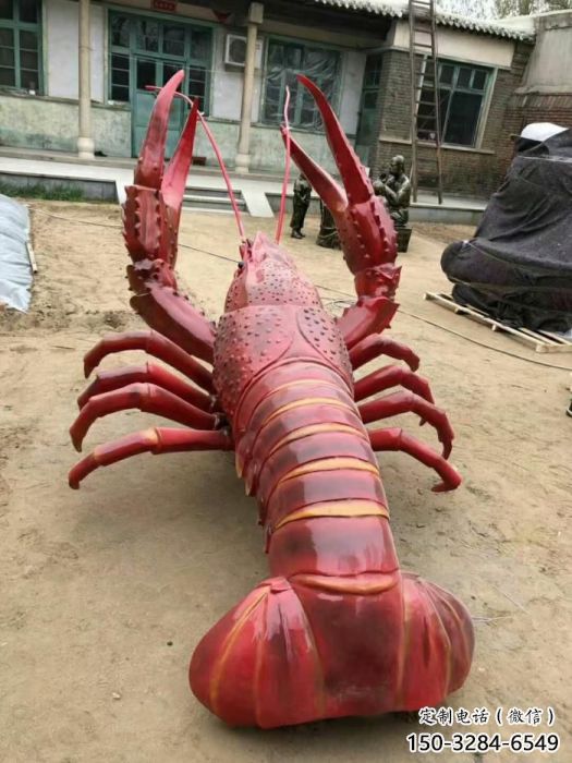 城市龍蝦雕塑 風景區彩繪雕塑 抽象擺件 城市龍蝦雕塑 風景區彩繪雕塑 抽象擺件