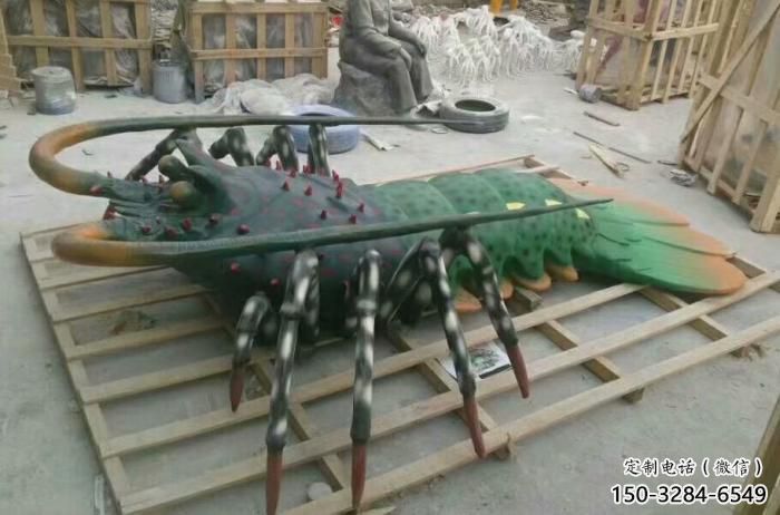 門口龍蝦雕塑 售樓處仿真雕塑 彩繪小品