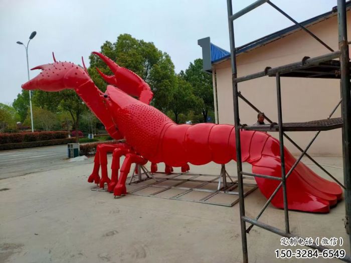 抽象龍蝦雕塑 店門口彩繪雕塑 步行街?jǐn)[件
